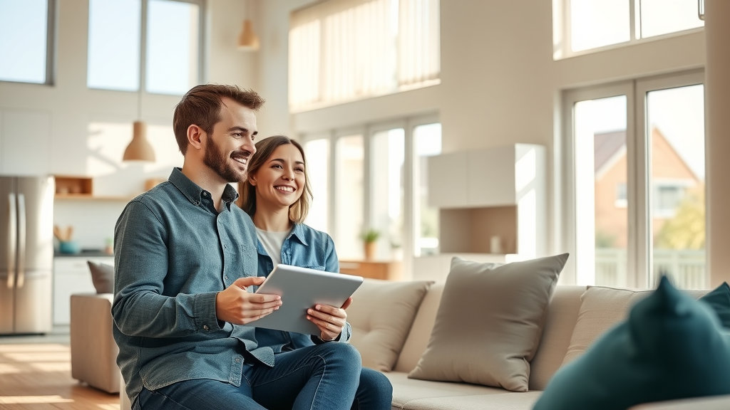 Energy management consultant advising homeowners on home energy savings