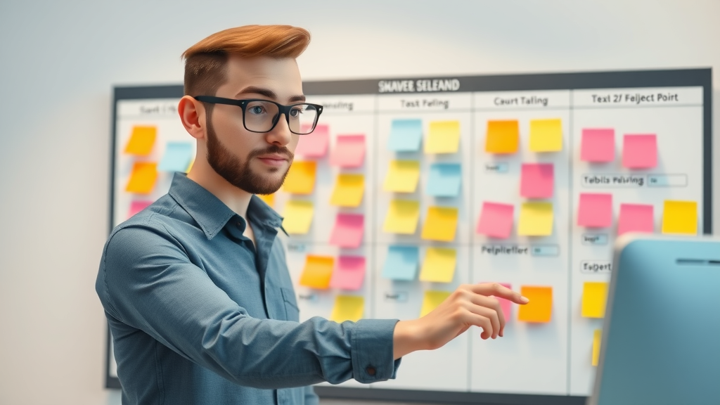 project manager planning content marketing strategy for London Ontario business on digital kanban board