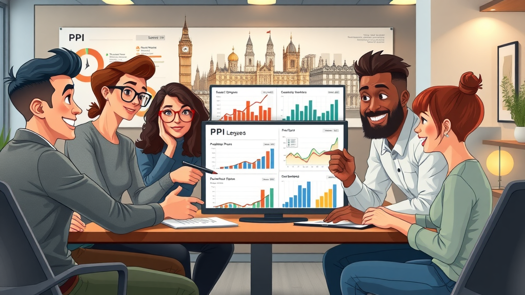 diverse marketing team analyzing digital kpi dashboards for b2b content marketing london ontario