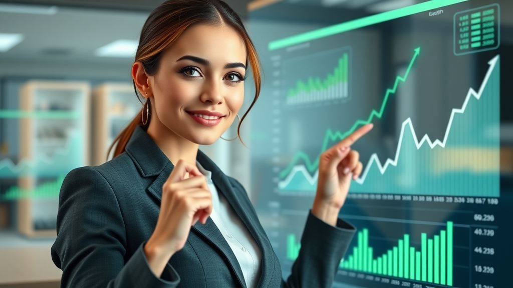 content marketer using ai tools to analyze growth on virtual digital marketing dashboard