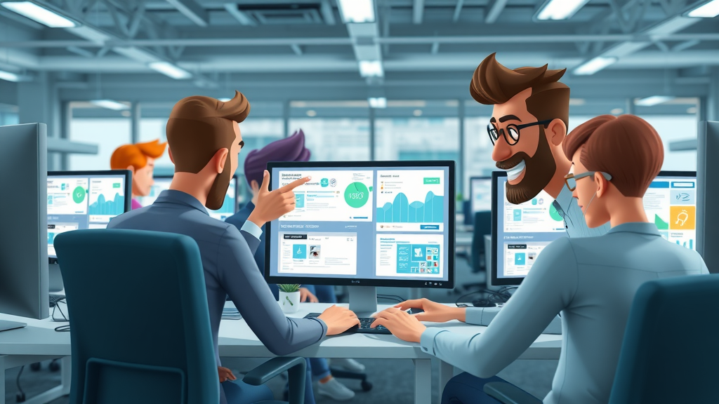 social media marketing london team managing digital campaigns in modern office