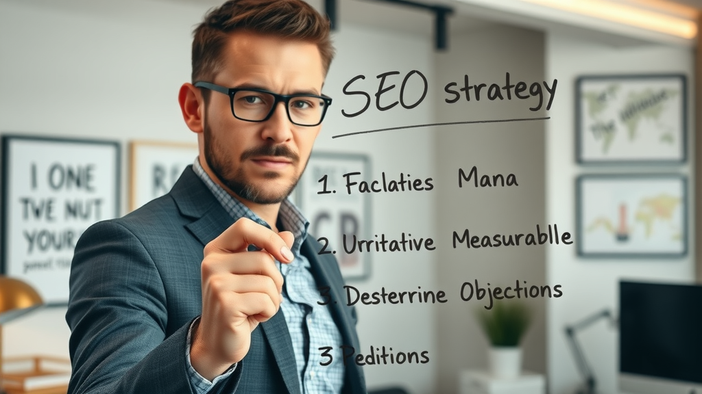 small business owner writing SEO goals for measurable success