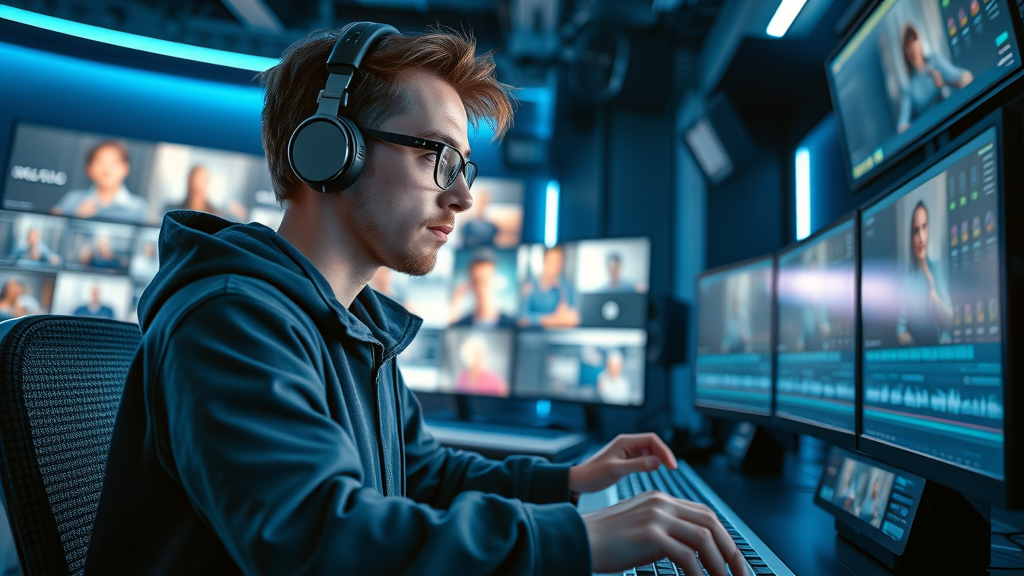Digital artist using content creation services London to edit engaging social media video content