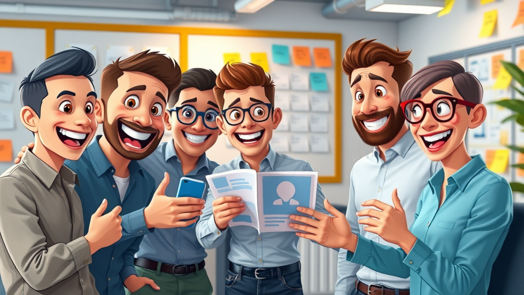 Enthusiastic marketing team planning automated email campaigns in a vibrant London office