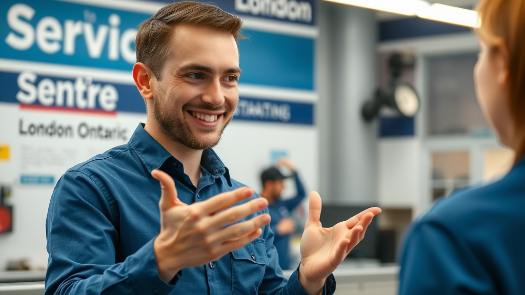 London Ontario service centre technician providing customer service guidance