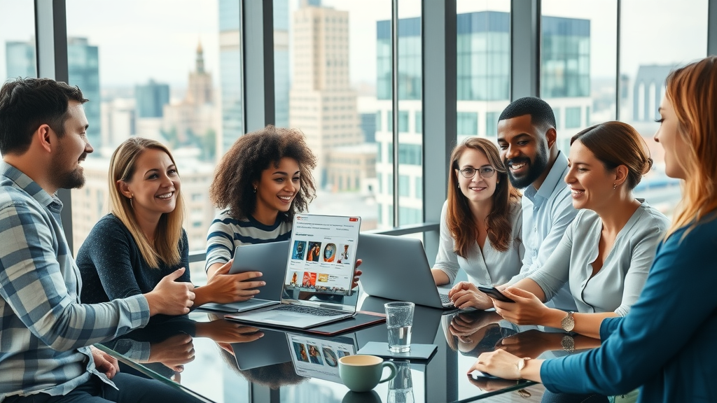 Best email marketing agencies London: Modern office with diverse digital marketing team in London