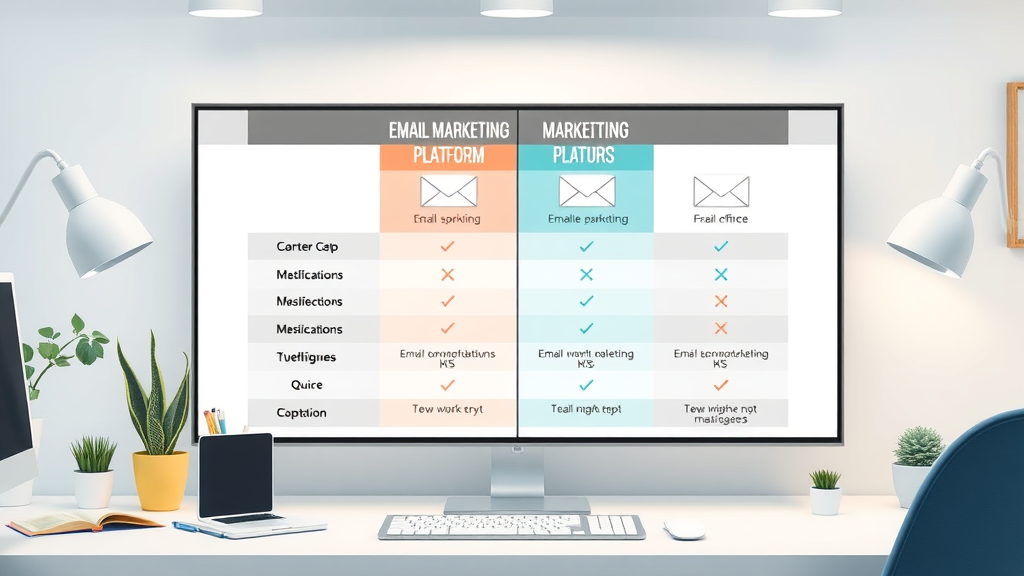 neat comparative chart of leading email marketing platforms for local businesses