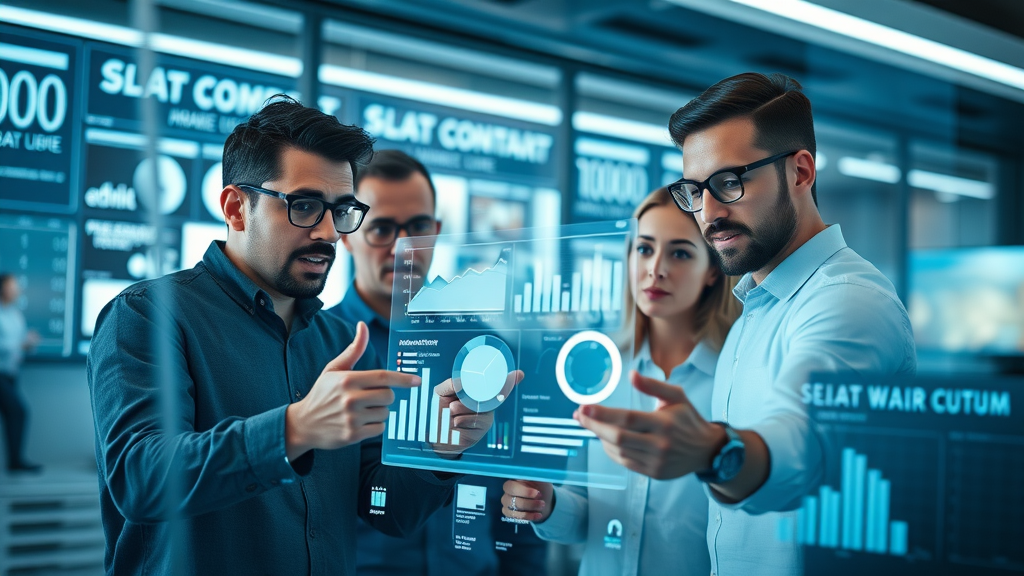 content marketing trends 2024 digital marketing team analyzing holographic data