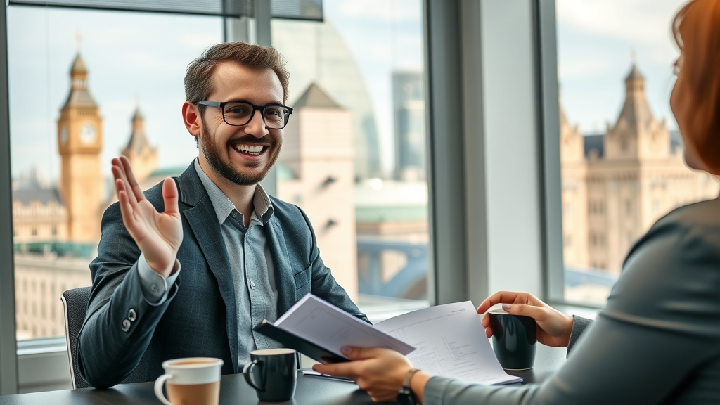 seo agency consultant london ontario meeting with business client for seo proposals and case studies