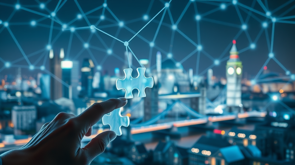 digital network with professionals connecting backlinks in London, symbolizes strategic link building for off-page SEO strategies London