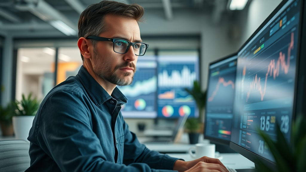 SEO specialist analyzing local SEO London Ontario data on screen for small businesses