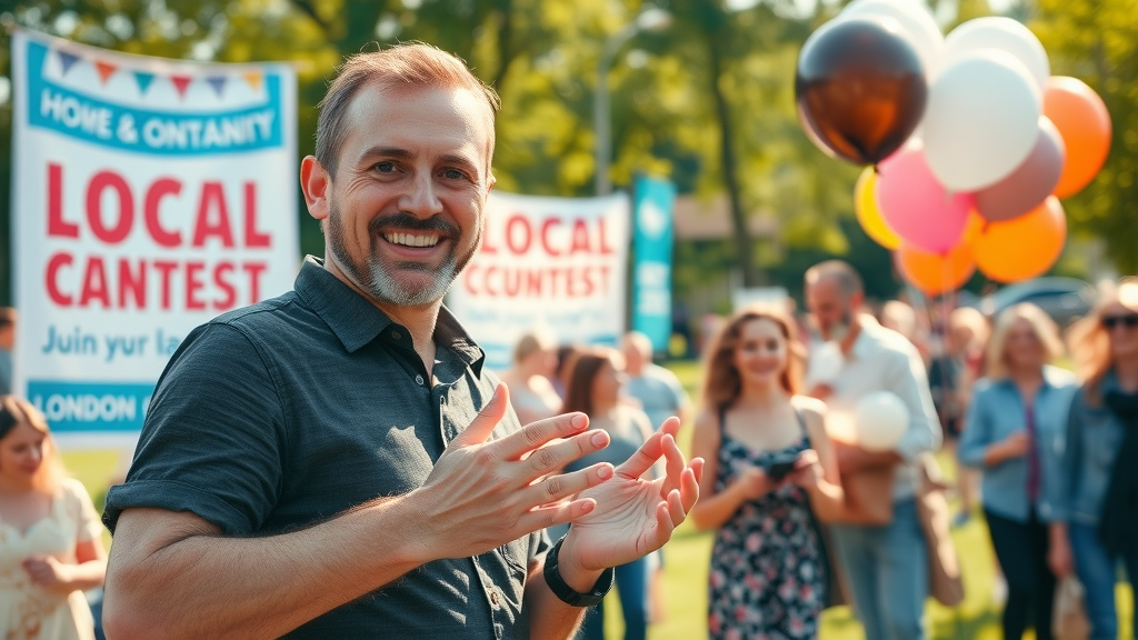 Community event in London Ontario with small business rep hosting social media contest - social media marketing