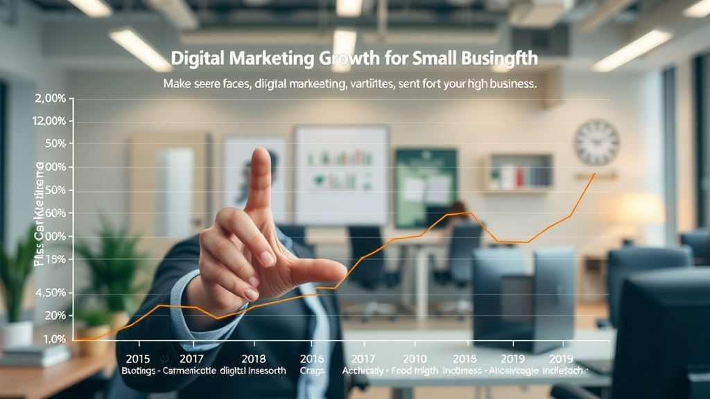 digital marketing for small businesses growth infographic upward trend