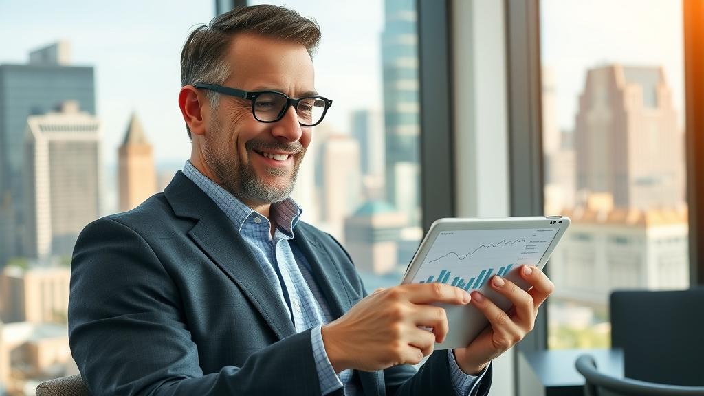 London Ontario business owner reviewing ROI from content marketing strategy analytics