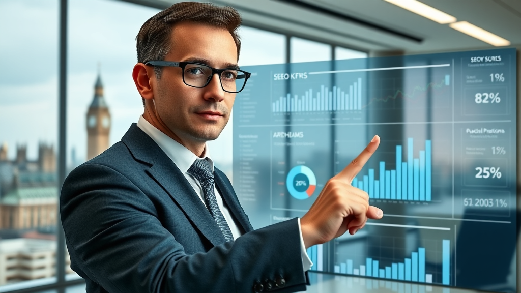 business analyst monitoring SEO KPIs and website optimization roi london ontario