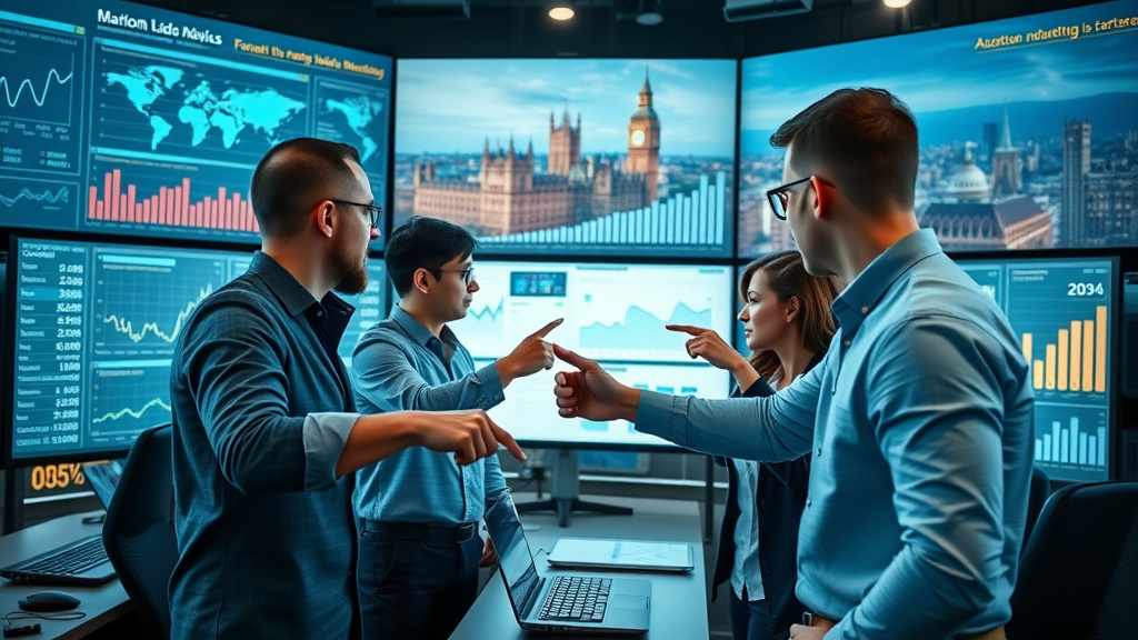 creation agency in london - marketing team analyzing social media data in UK command centre