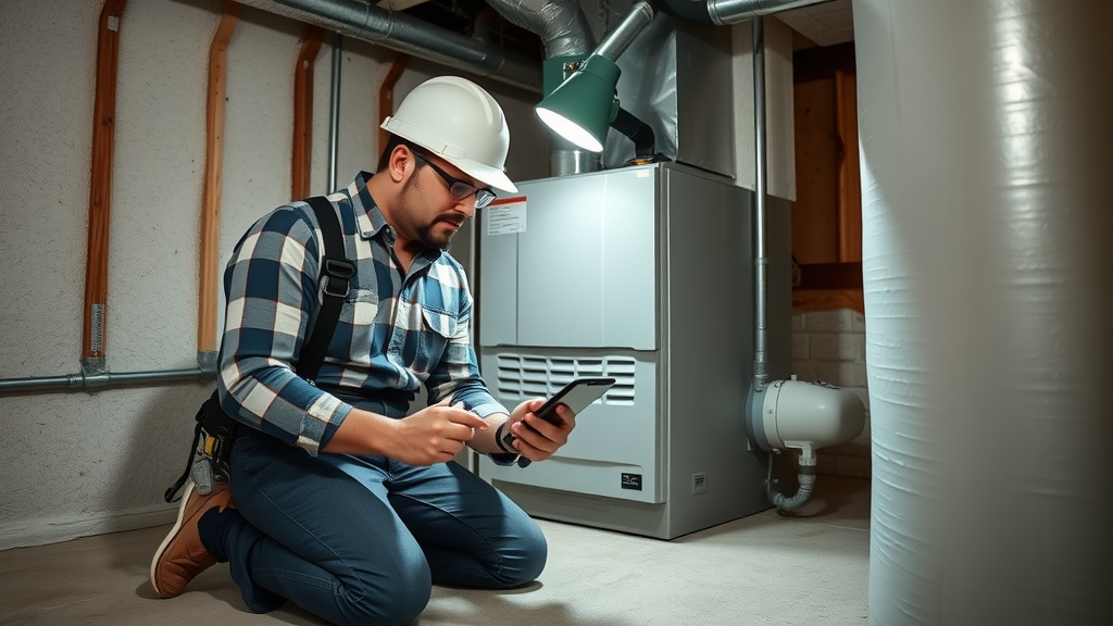 Energy management consultant performing precise home energy diagnostics