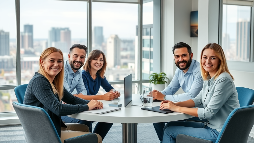 digital marketing agency experts collaborating with small business owners in London Ontario, roundtable discussion on marketing strategies