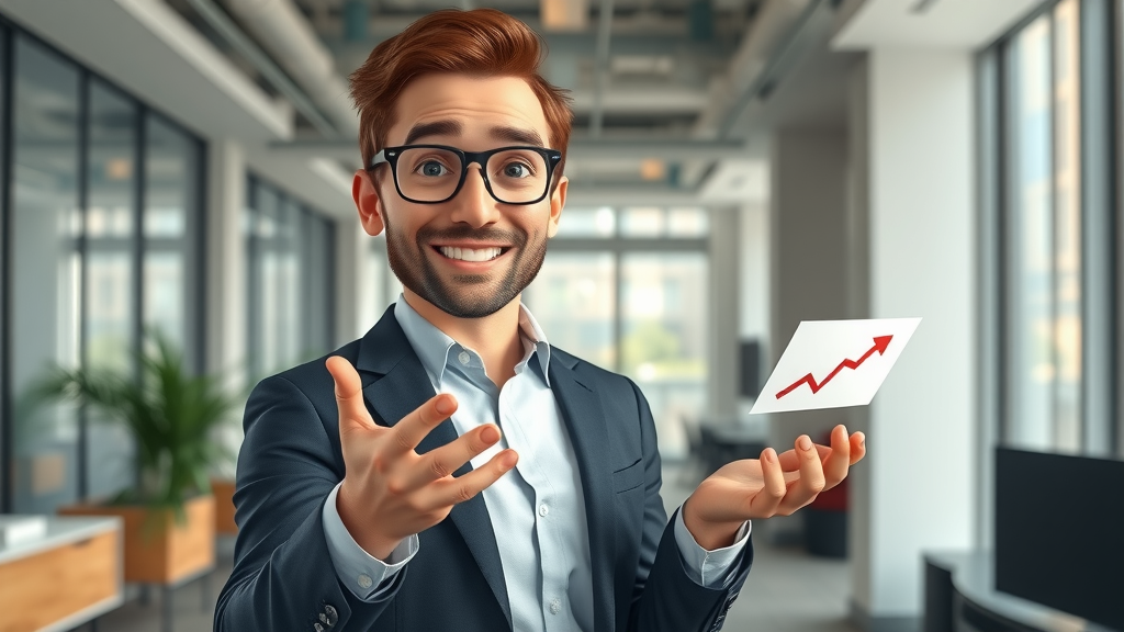 Professional email marketing agency consultant in London presenting tailored email marketing solutions, confident and engaging in a modern city office setting, showcasing expertise in targeted campaigns.