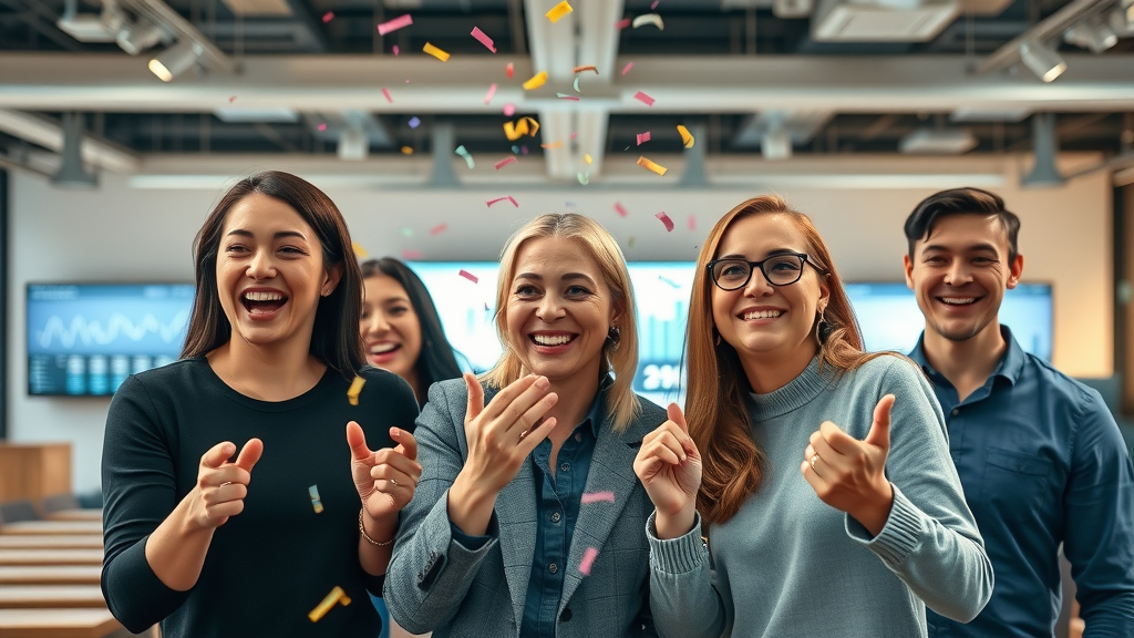 London ecommerce retailer celebrating success after digital PR campaign, showing off positive metrics in off-page SEO strategies London