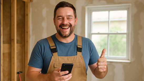 Happy home renovations expert saving time by focusing on business instead of blogging.