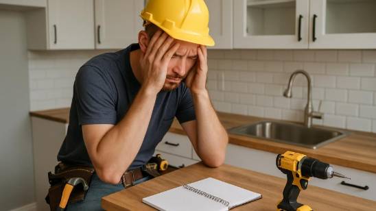 Frustrated kitchen renovator struggling to find clients.